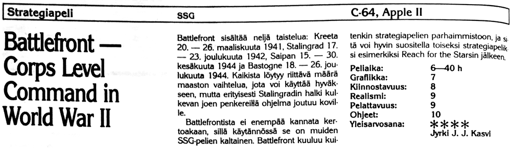 Battlefront - Corps Level Command in World War II